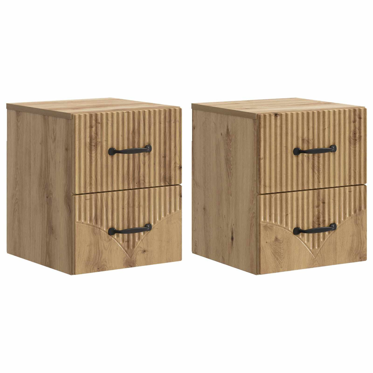 Wandmontierter Nachttisch 2 stk. Artisan-Eiche