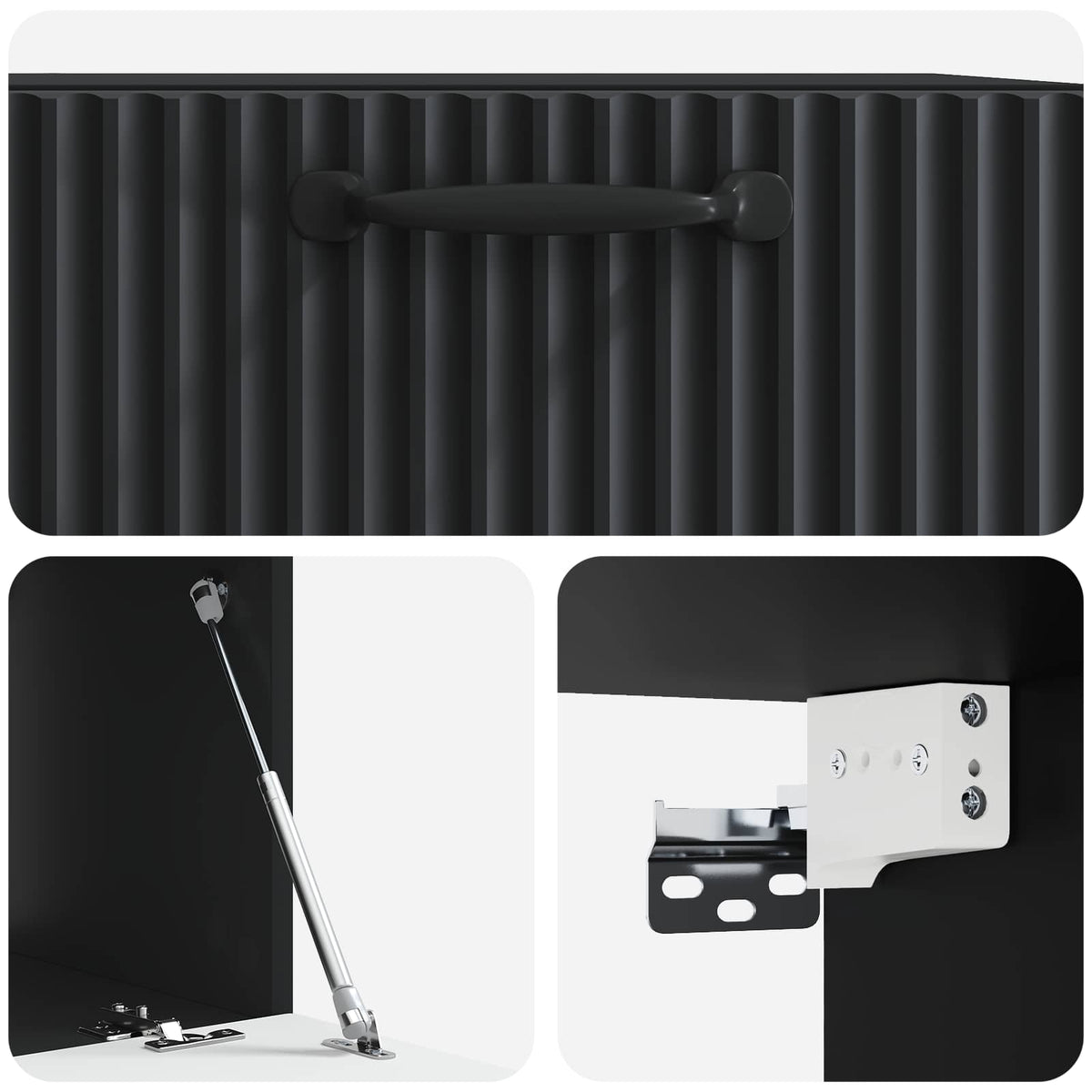 Wandmontierter TV-Schrank Schwarz 59,5 x 41 x 30 cm