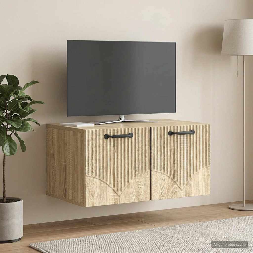Wandmontierter TV-Schrank Sonoma-Eiche 59,5 x 41 x 30 cm