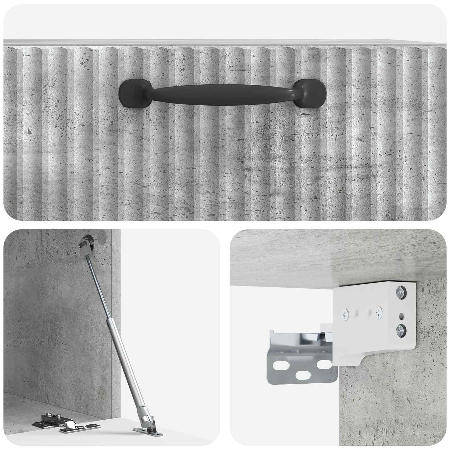 Wandmontierter TV-Schrank Betongrau 59,5 x 41 x 30 cm