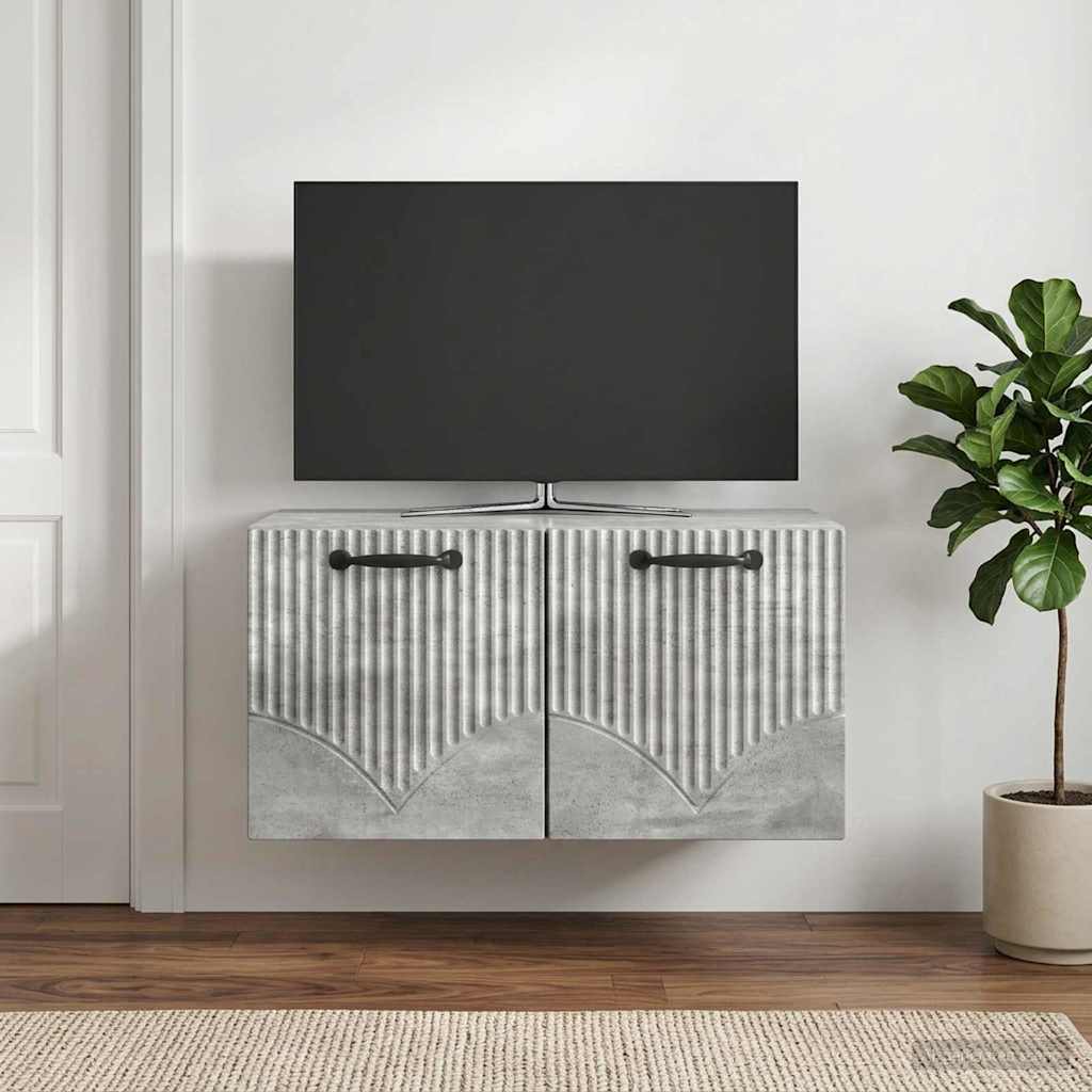 Wandmontierter TV-Schrank Betongrau 59,5 x 41 x 30 cm