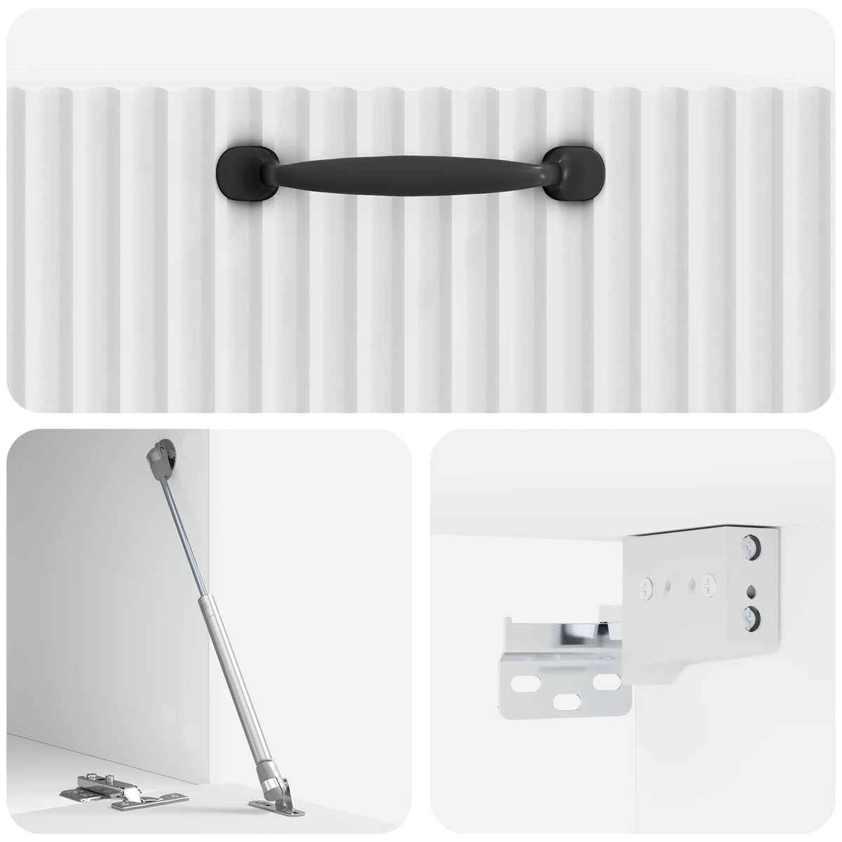 Wandmontierter TV-Schrank Hochglanz Weiß 59,5 x 41 x 30 cm