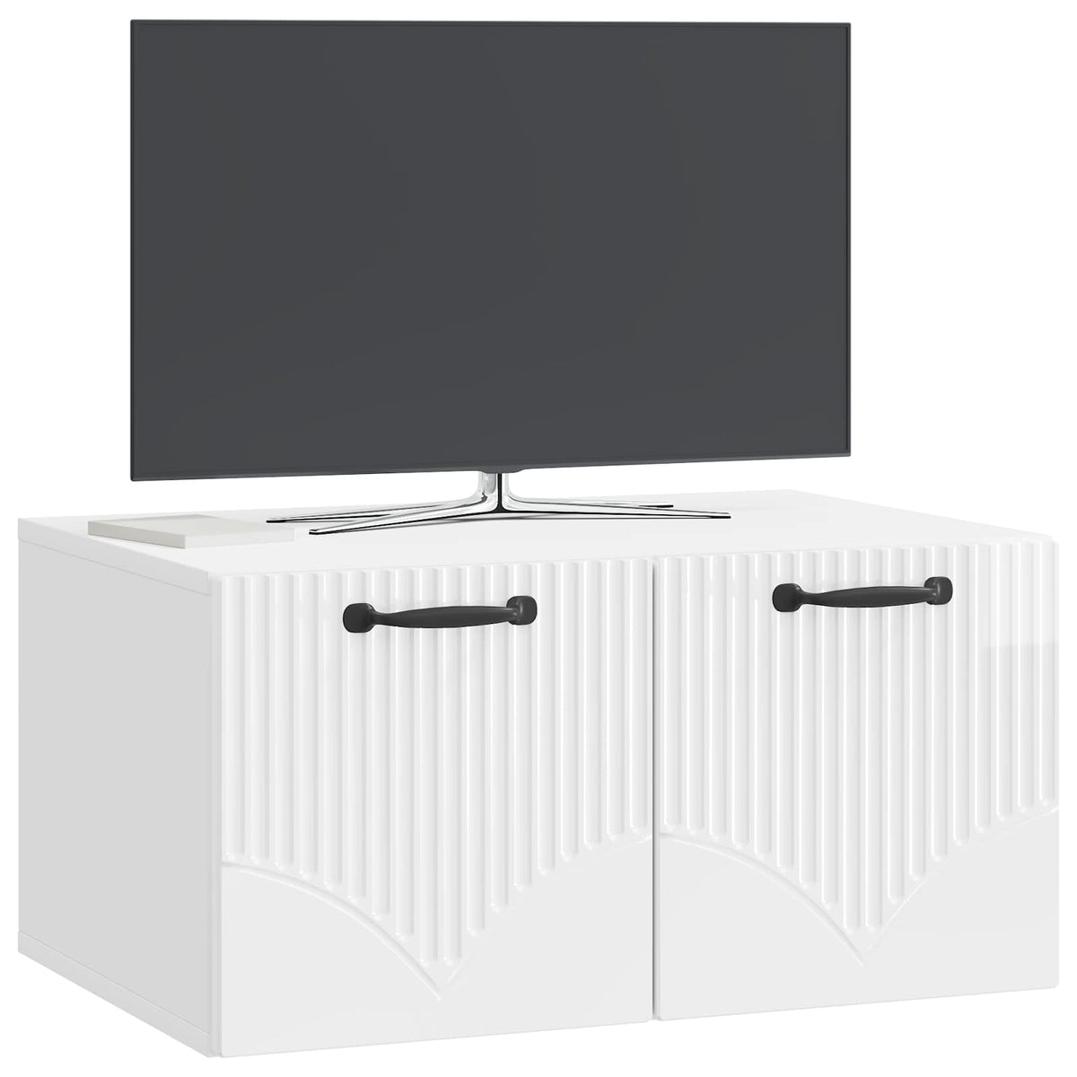 Wandmontierter TV-Schrank Hochglanz Weiß 59,5 x 41 x 30 cm