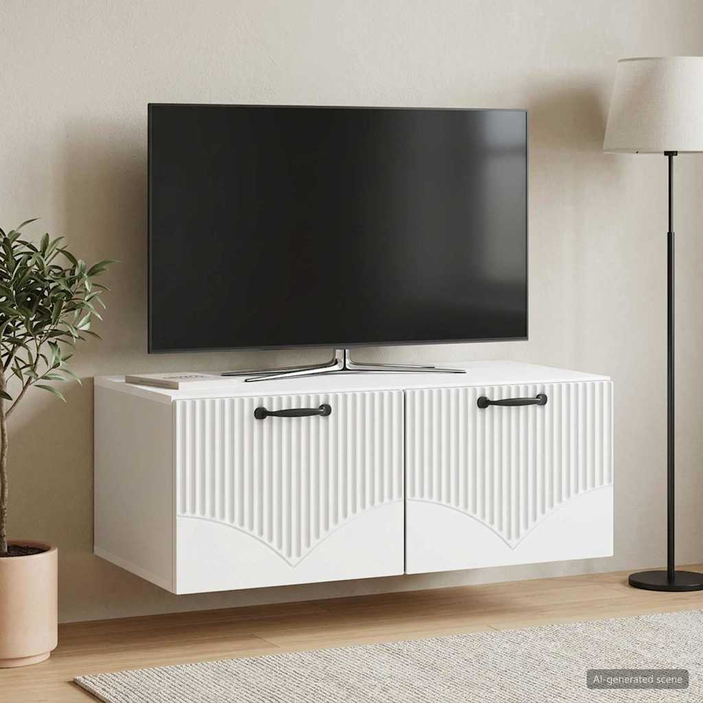 Wandmontierter TV-Schrank Weiß 78,5 x 41 x 30 cm Holzwerkstoff