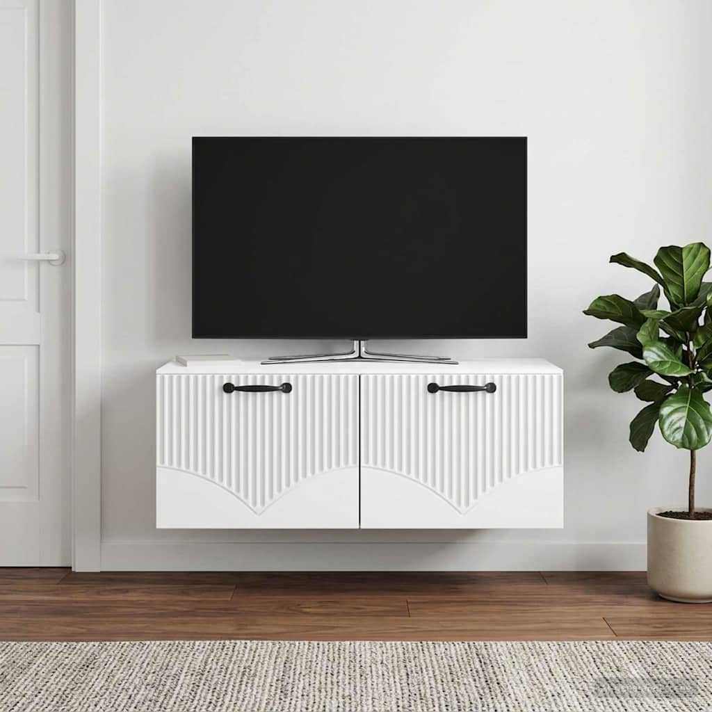 Wandmontierter TV-Schrank Weiß 78,5 x 41 x 30 cm Holzwerkstoff