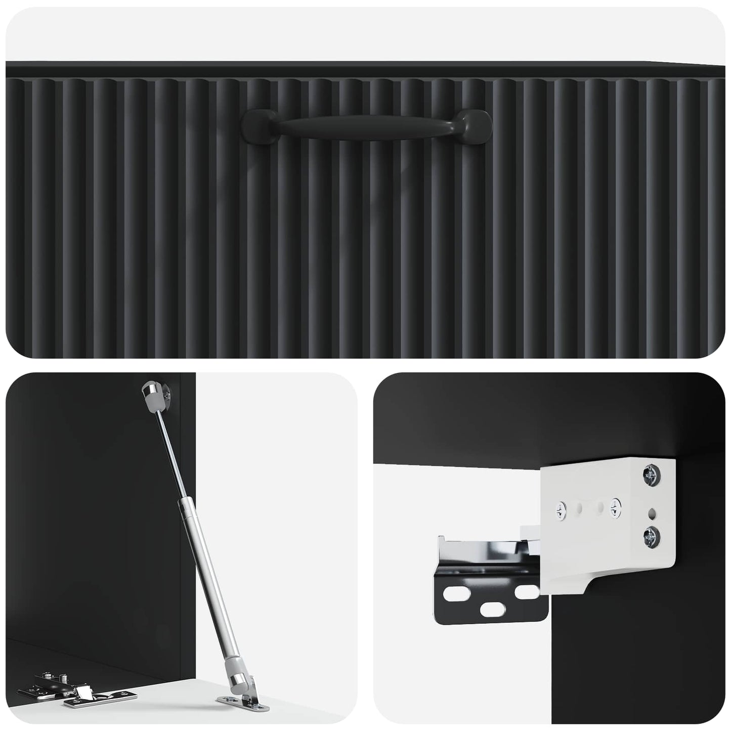 Wandmontierter TV-Schrank Schwarz 78,5 x 41 x 30 cm