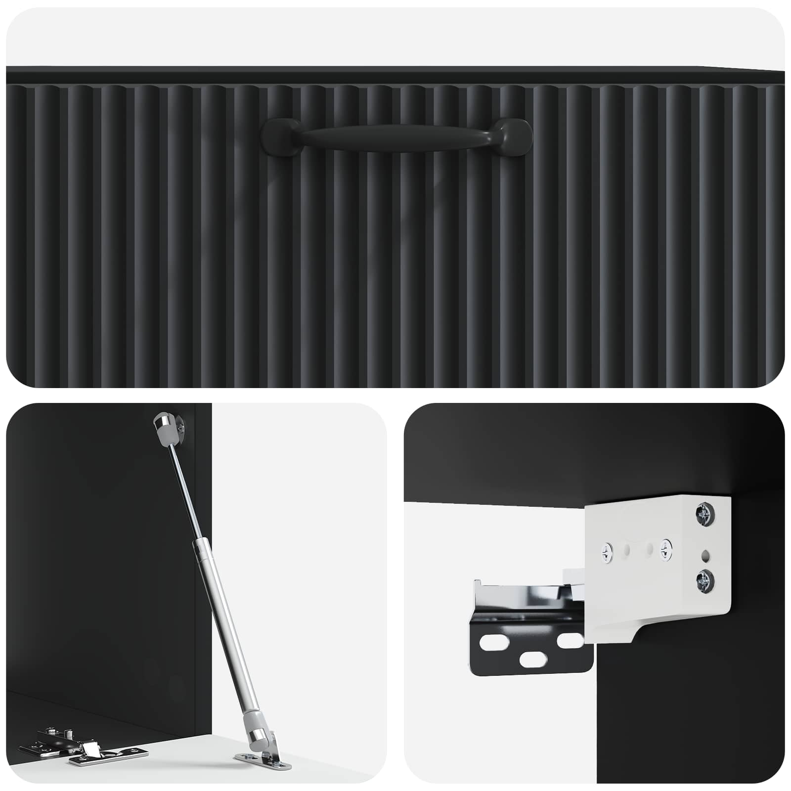Wandmontierter TV-Schrank Schwarz 78,5 x 41 x 30 cm