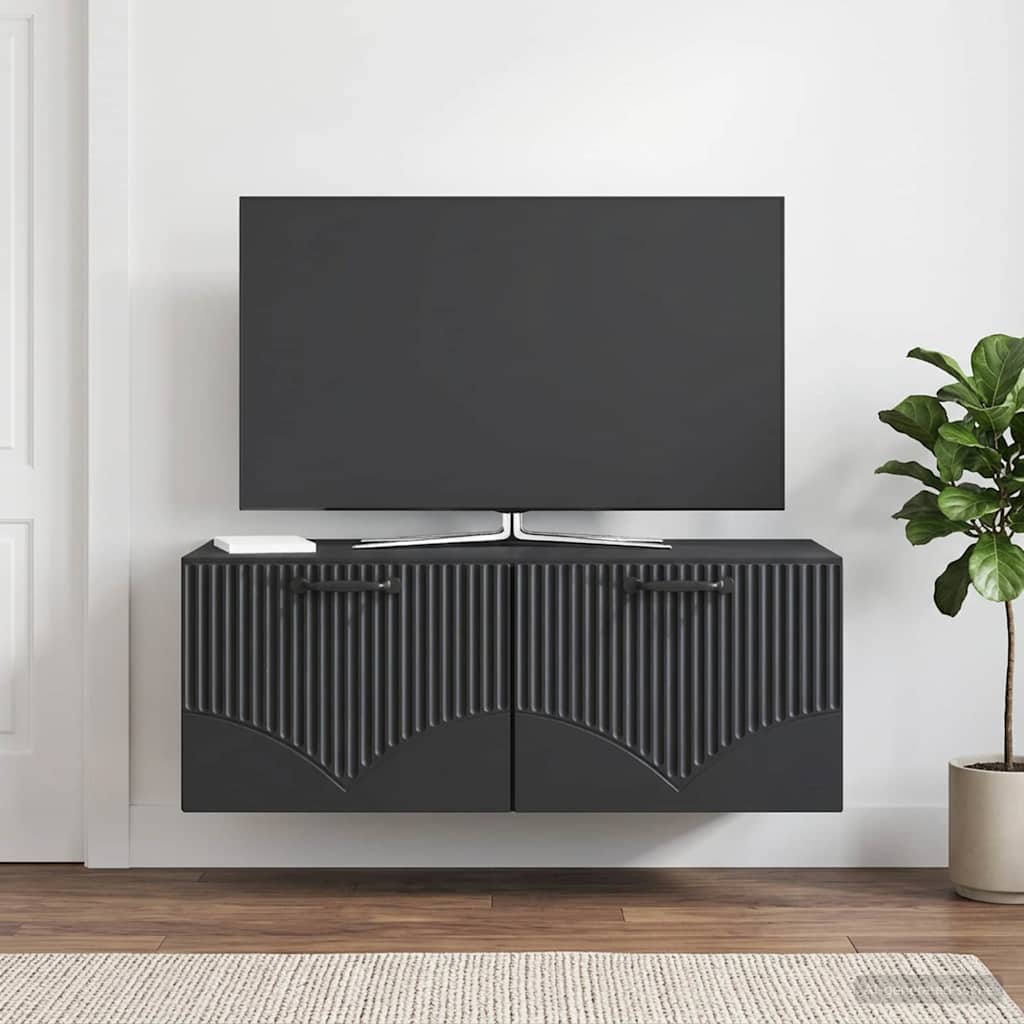 Wandmontierter TV-Schrank Schwarz 78,5 x 41 x 30 cm