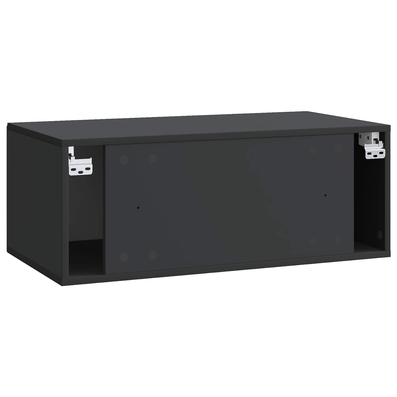 Wandmontierter TV-Schrank Schwarz 78,5 x 41 x 30 cm