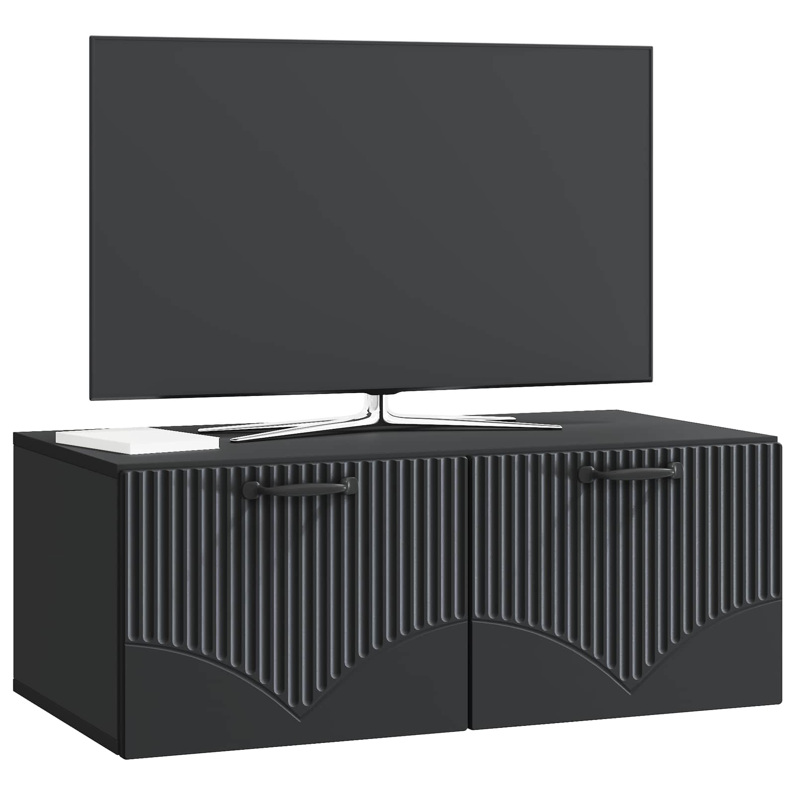 Wandmontierter TV-Schrank Schwarz 78,5 x 41 x 30 cm