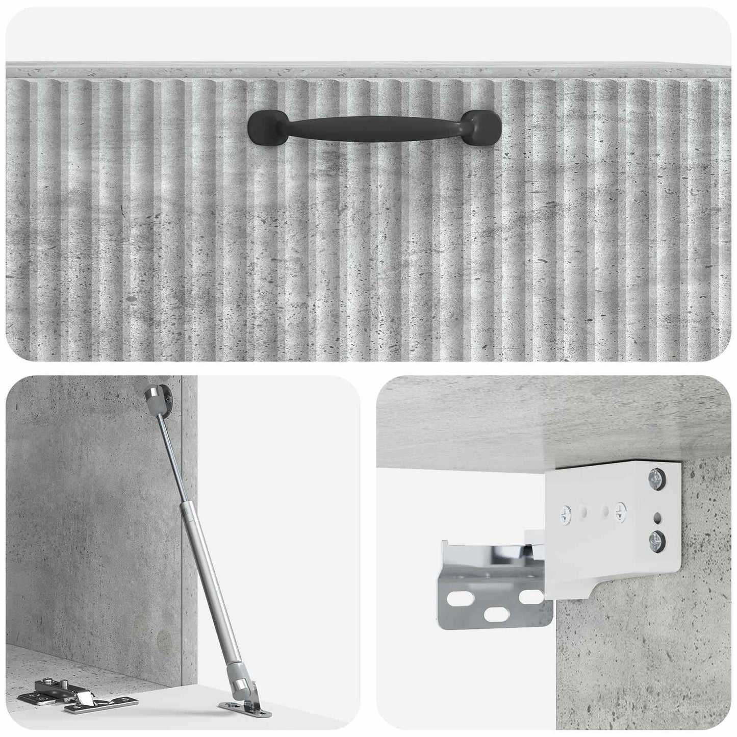 Wandmontierter TV-Schrank Betongrau 78,5 x 41 x 30 cm