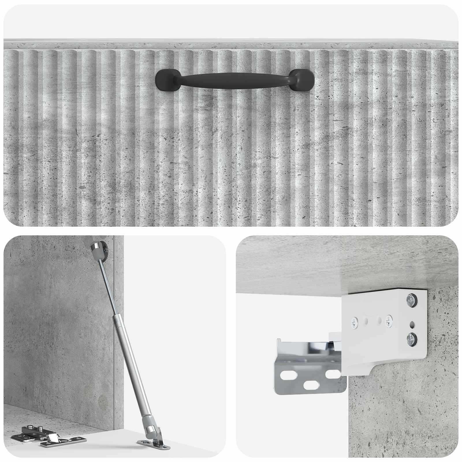 Wandmontierter TV-Schrank Betongrau 78,5 x 41 x 30 cm
