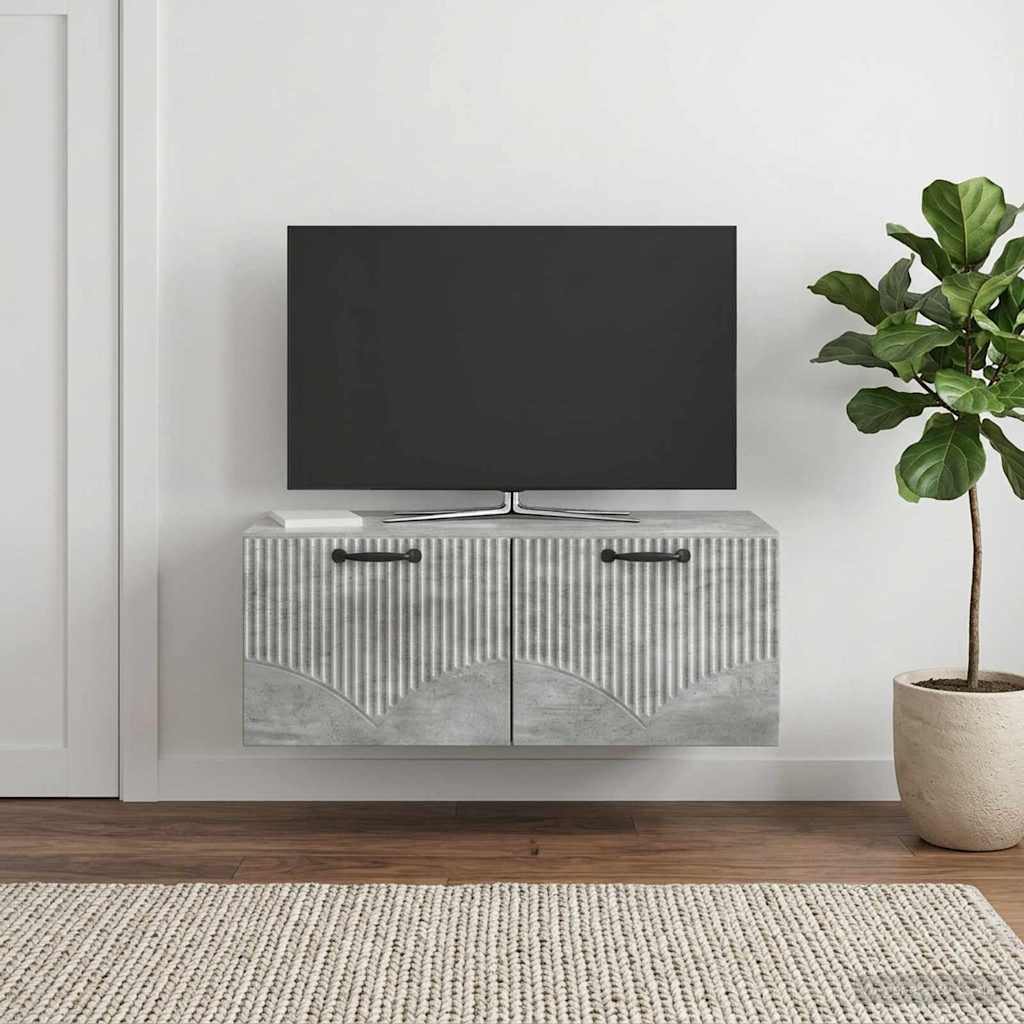 Wandmontierter TV-Schrank Betongrau 78,5 x 41 x 30 cm