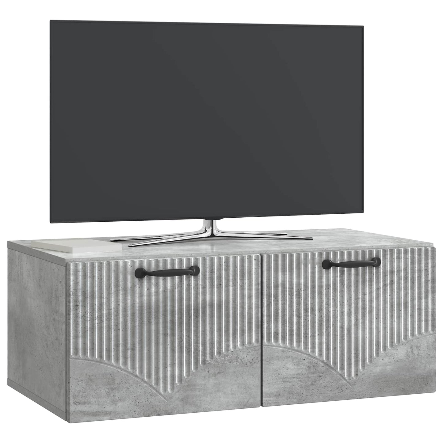 Wandmontierter TV-Schrank Betongrau 78,5 x 41 x 30 cm