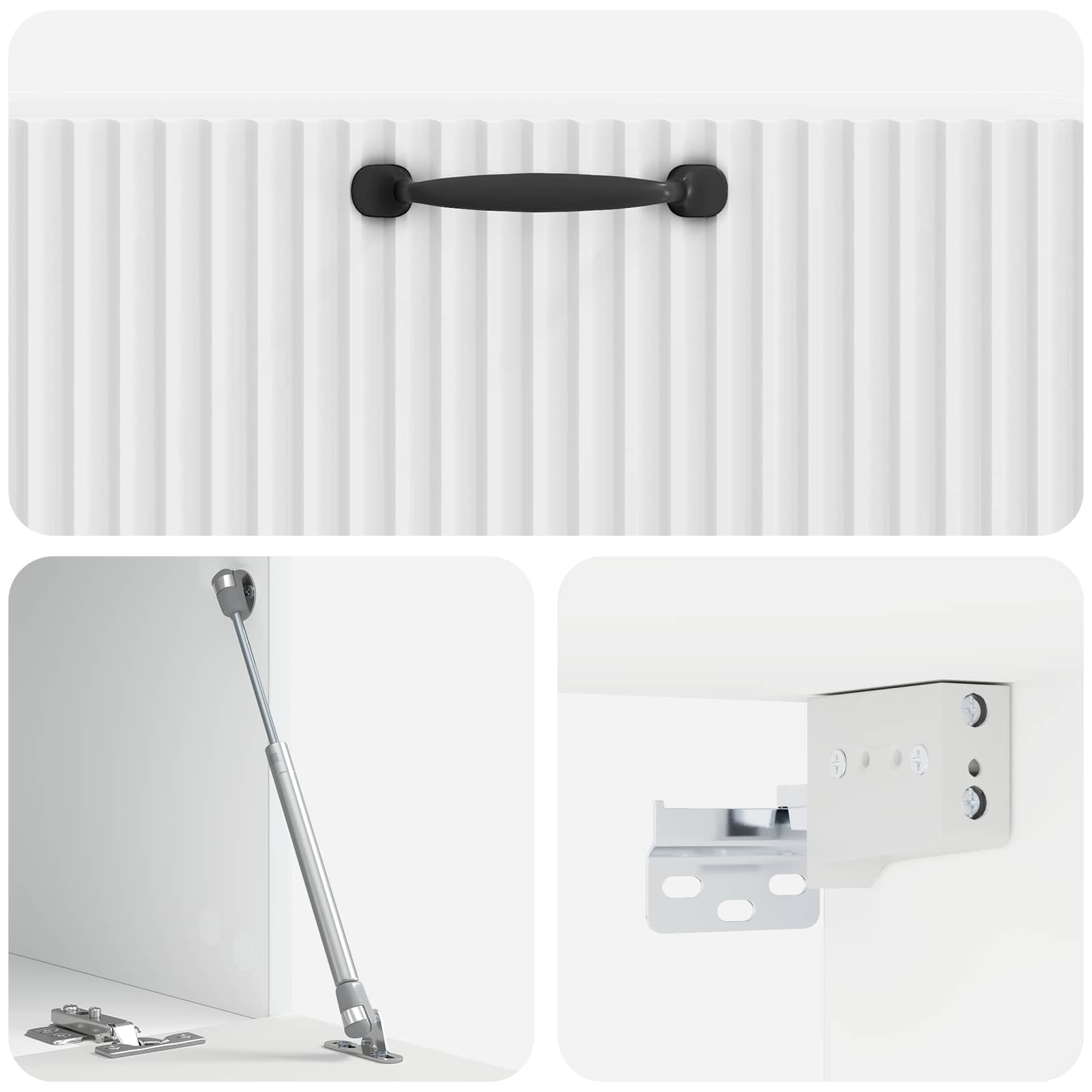 Wandmontierter TV-Schrank Hochglanz Weiß 78,5 x 41 x 30 cm