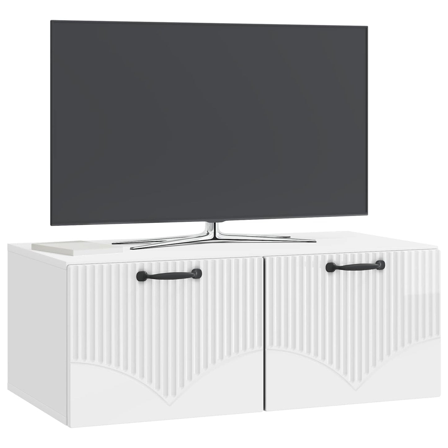 Wandmontierter TV-Schrank Hochglanz Weiß 78,5 x 41 x 30 cm