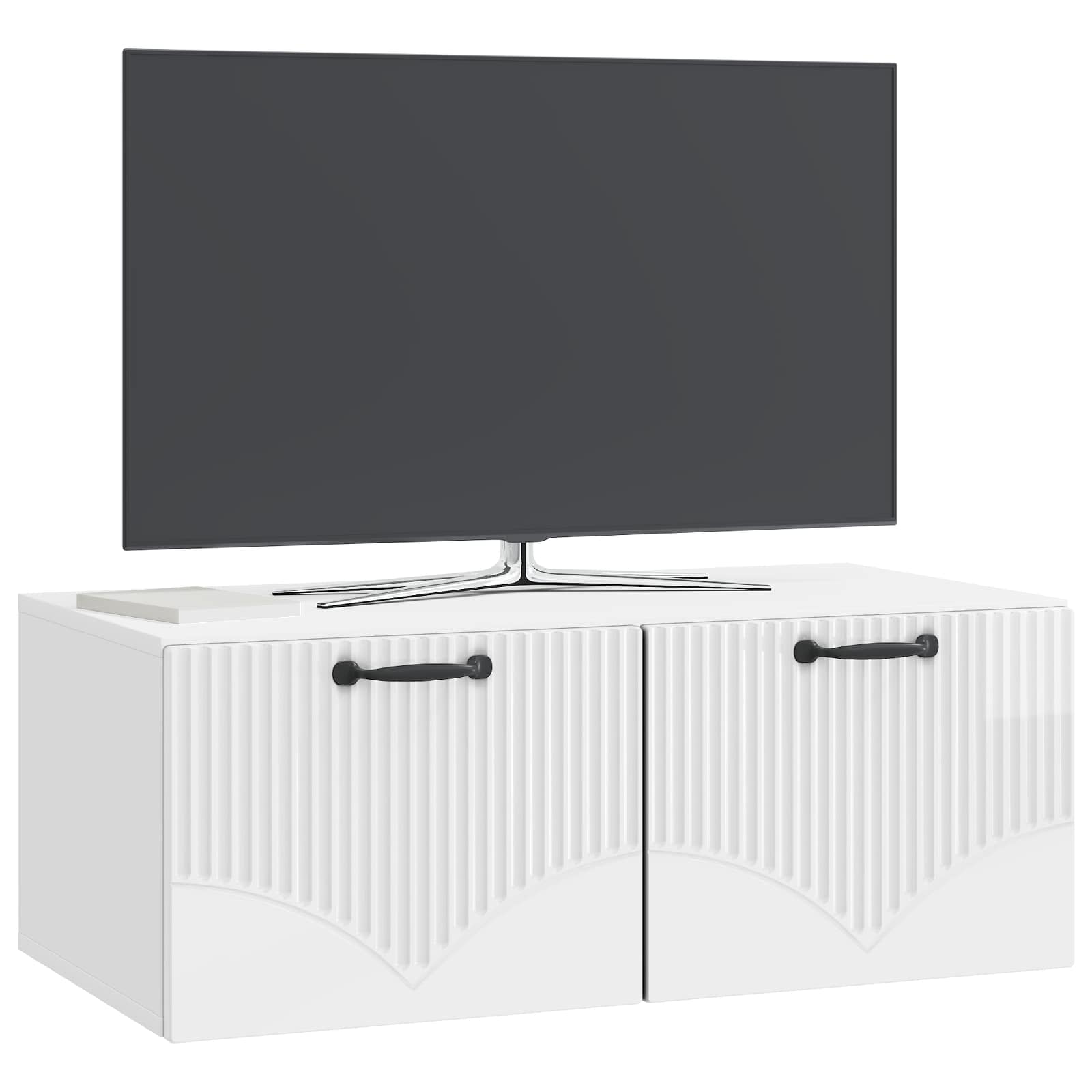 Wandmontierter TV-Schrank Hochglanz Weiß 78,5 x 41 x 30 cm