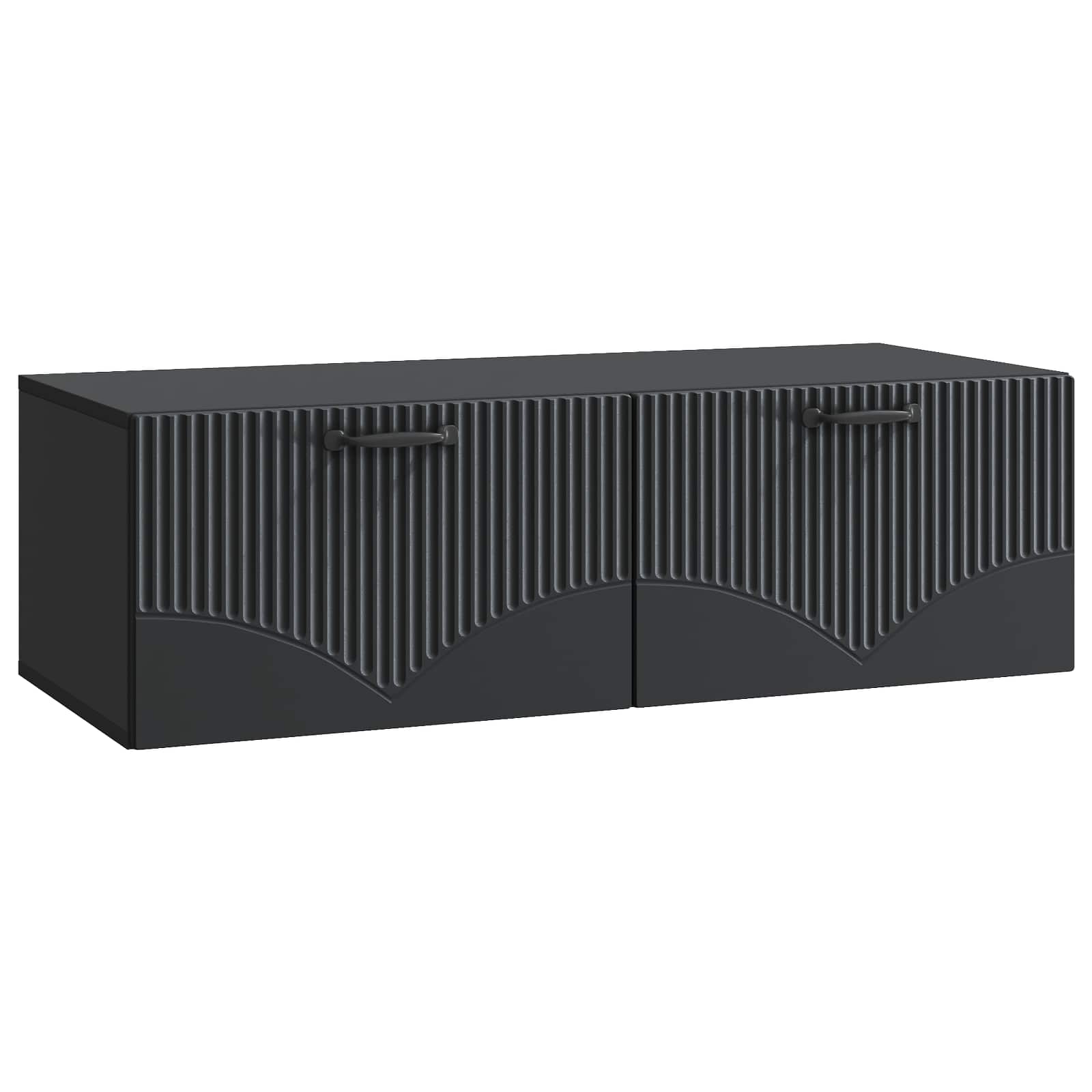 Wandmontierter TV-Schrank Schwarz 98 x 41 x 30 cm Holzwerkstoff