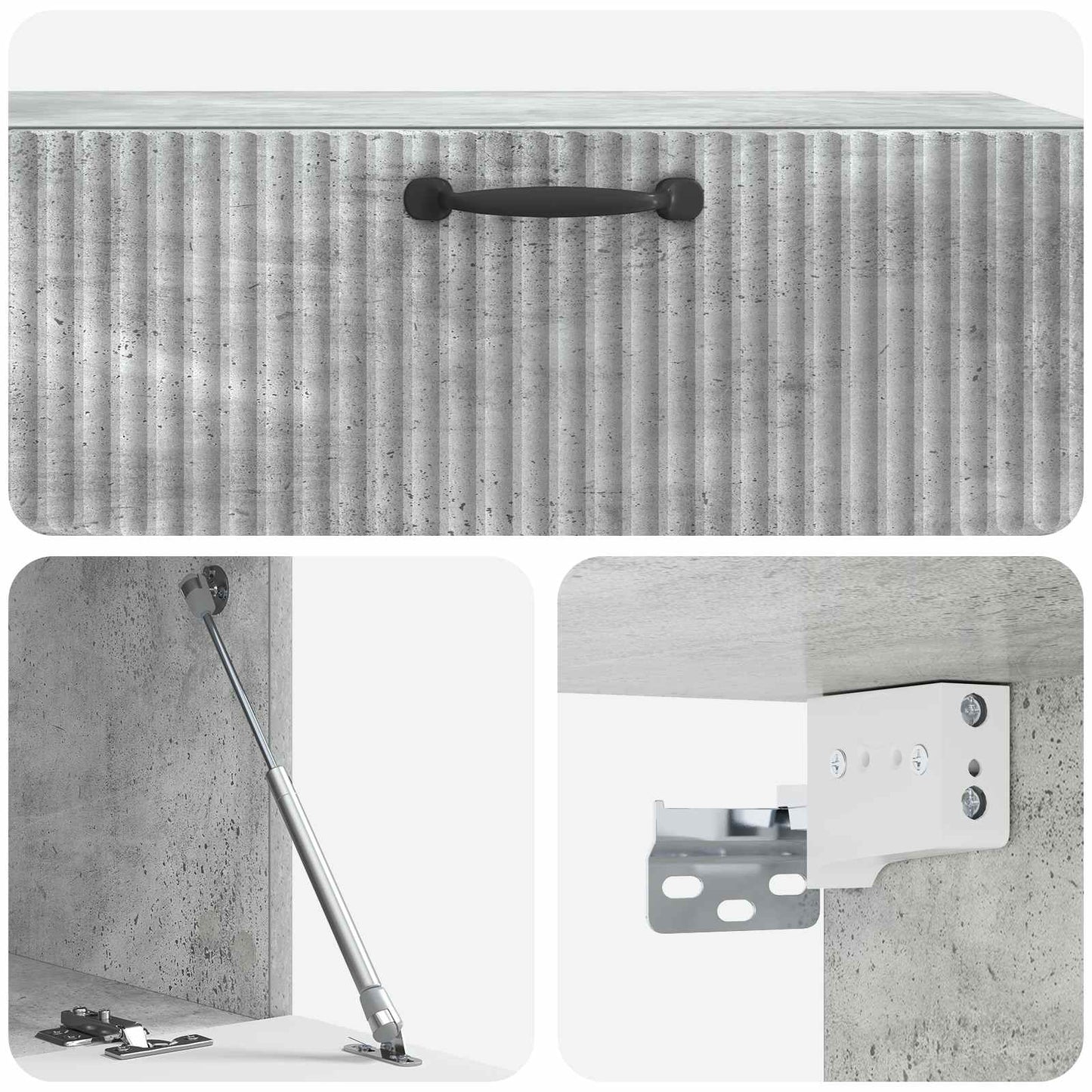 Wandmontierter TV-Schrank Betongrau 98 x 41 x 30 cm