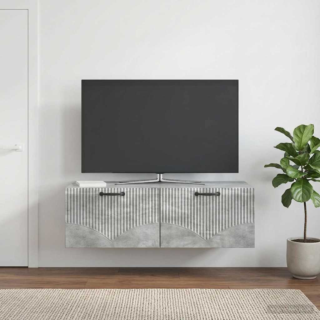 Wandmontierter TV-Schrank Betongrau 98 x 41 x 30 cm