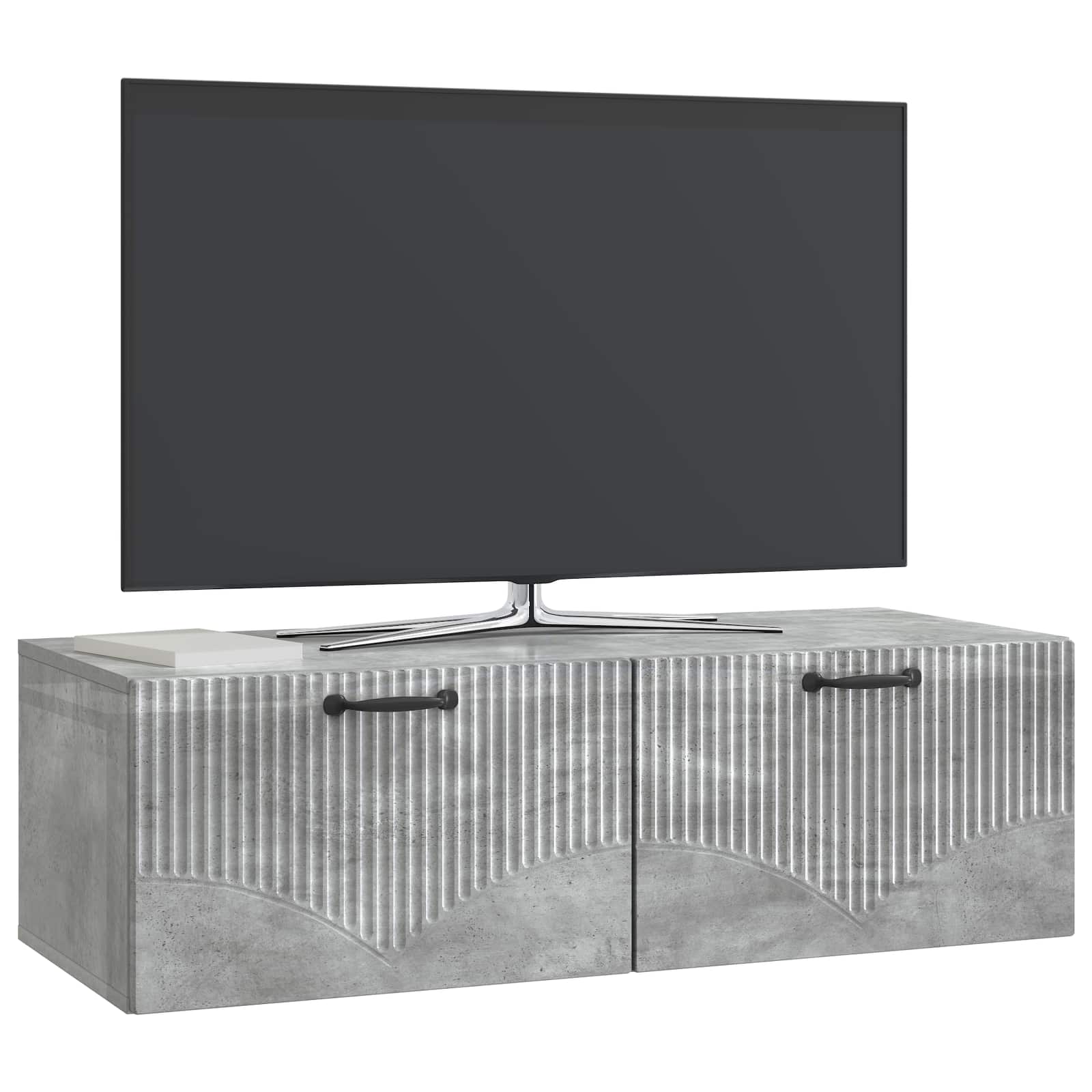 Wandmontierter TV-Schrank Betongrau 98 x 41 x 30 cm