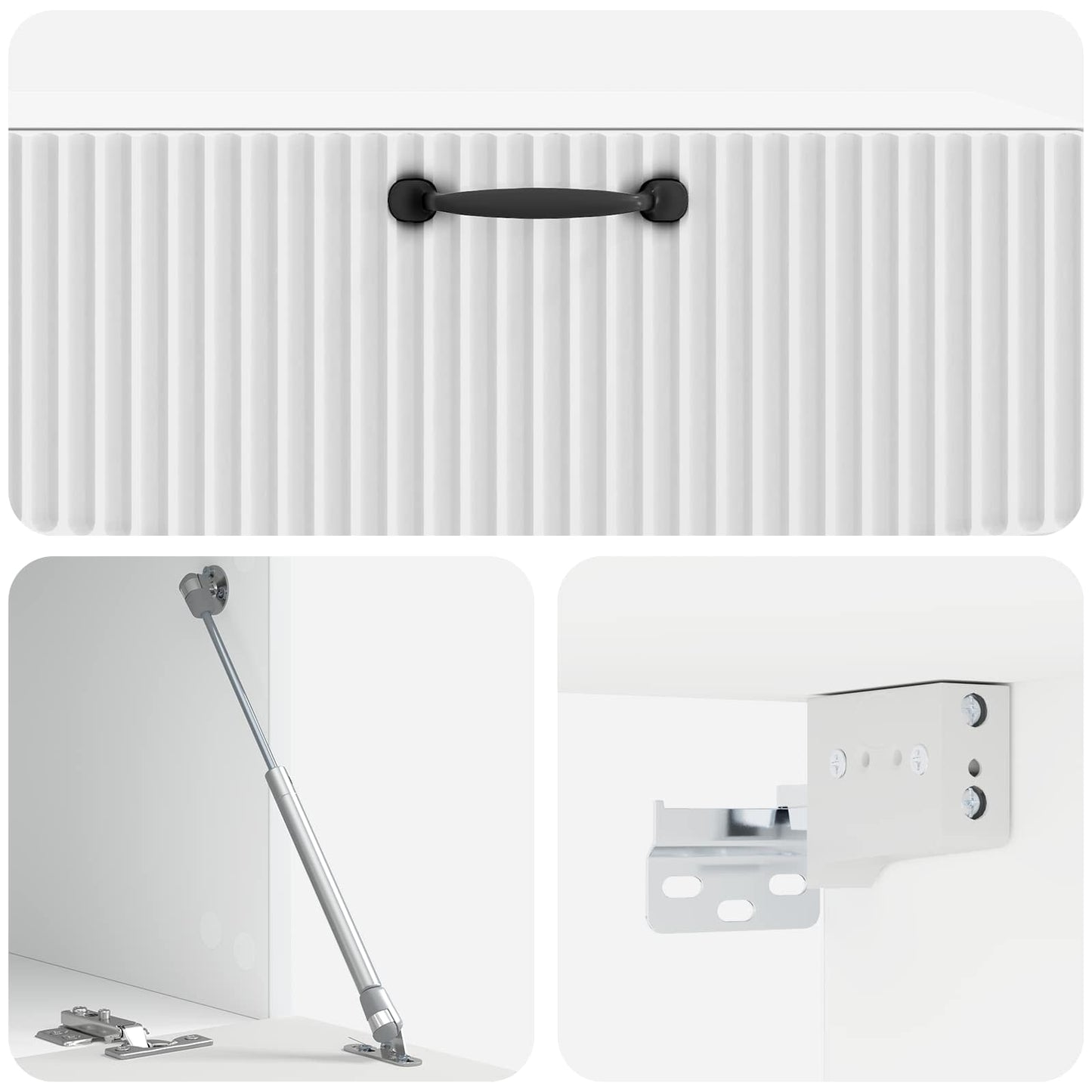 Wandmontierter TV-Schrank Hochglanz Weiß 98 x 41 x 30 cm