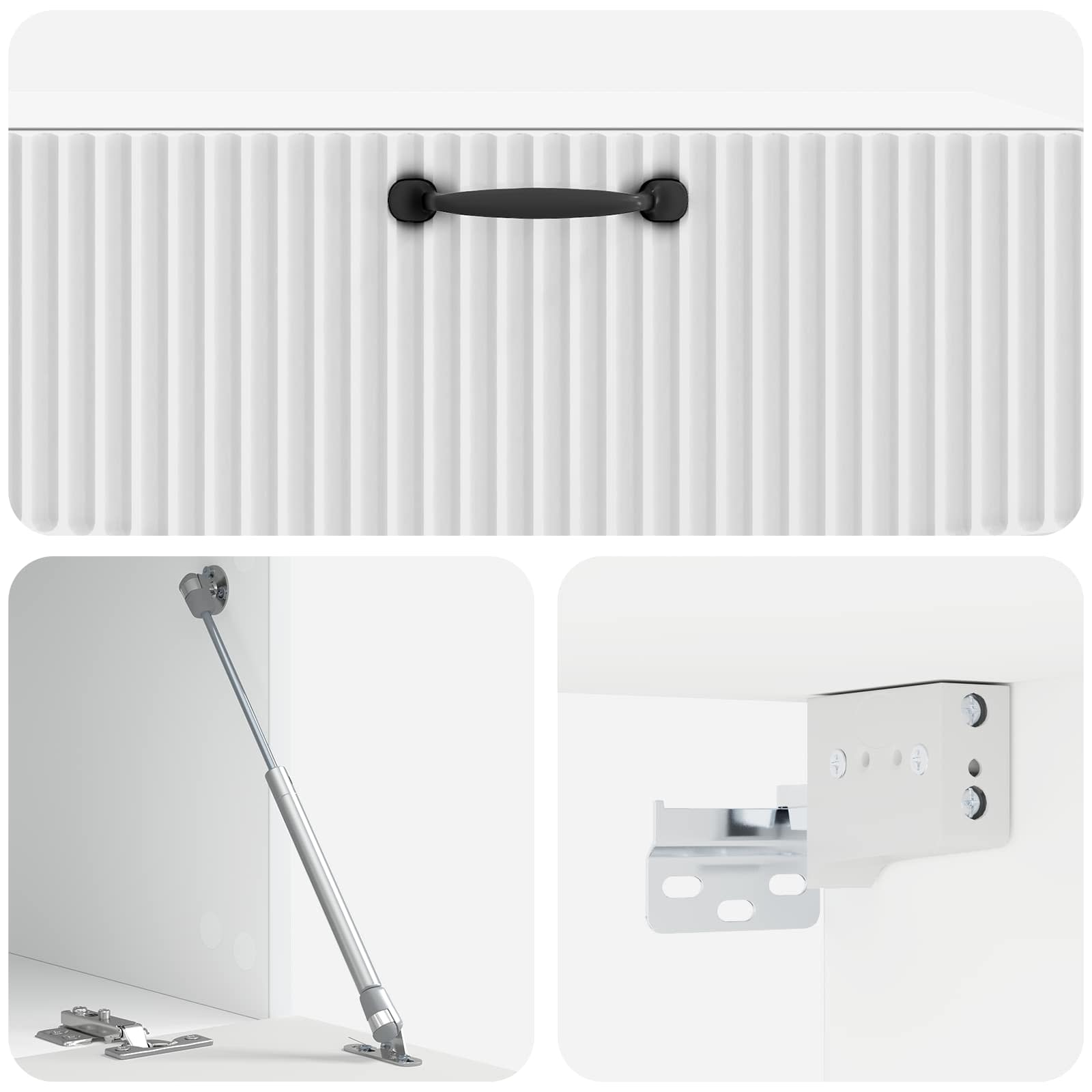 Wandmontierter TV-Schrank Hochglanz Weiß 98 x 41 x 30 cm