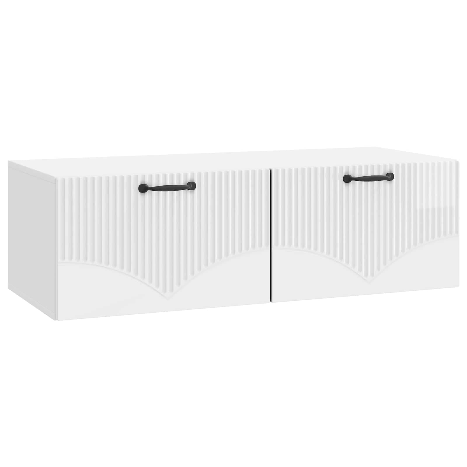 Wandmontierter TV-Schrank Hochglanz Weiß 98 x 41 x 30 cm