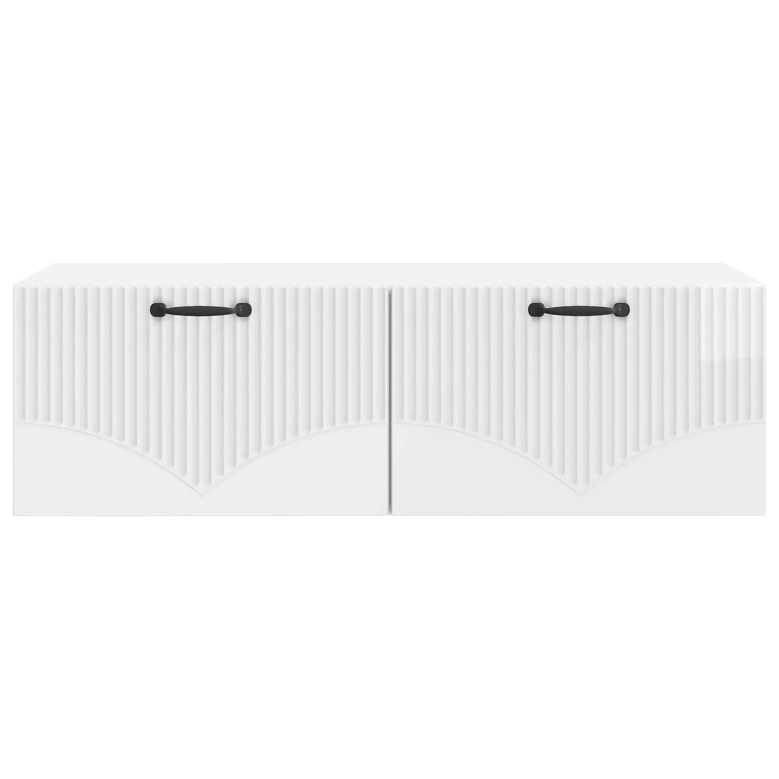 Wandmontierter TV-Schrank Hochglanz Weiß 98 x 41 x 30 cm