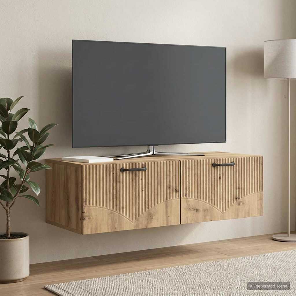 Wandmontierter TV-Schrank 98 x 41 x 30 cm Artisan-Eiche