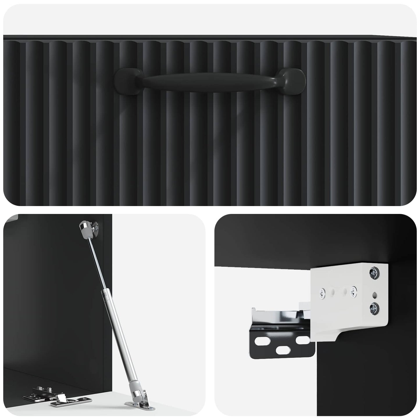 Wandmontierter TV-Schrank Schwarz 59,5 x 31 x 30 cm