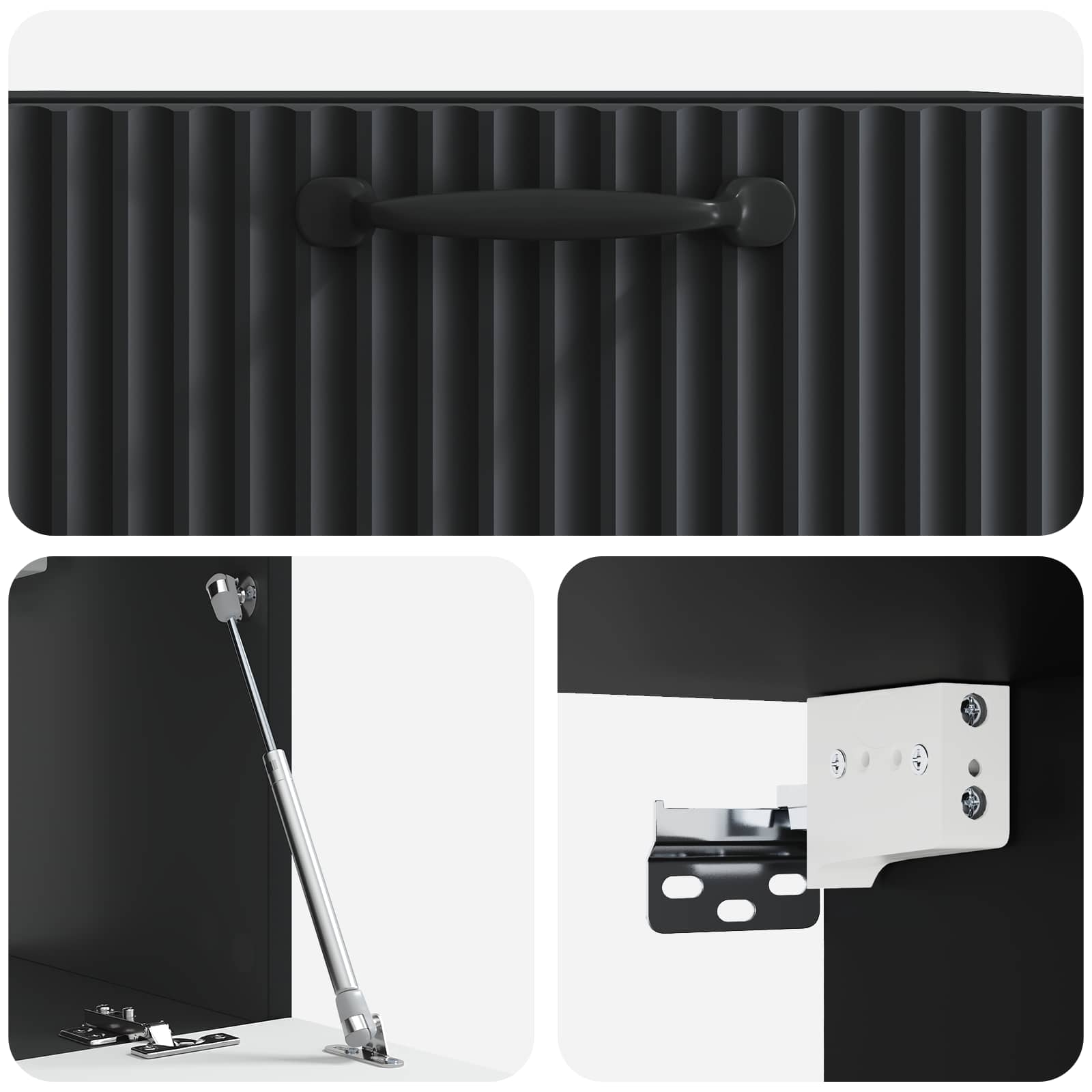 Wandmontierter TV-Schrank Schwarz 59,5 x 31 x 30 cm