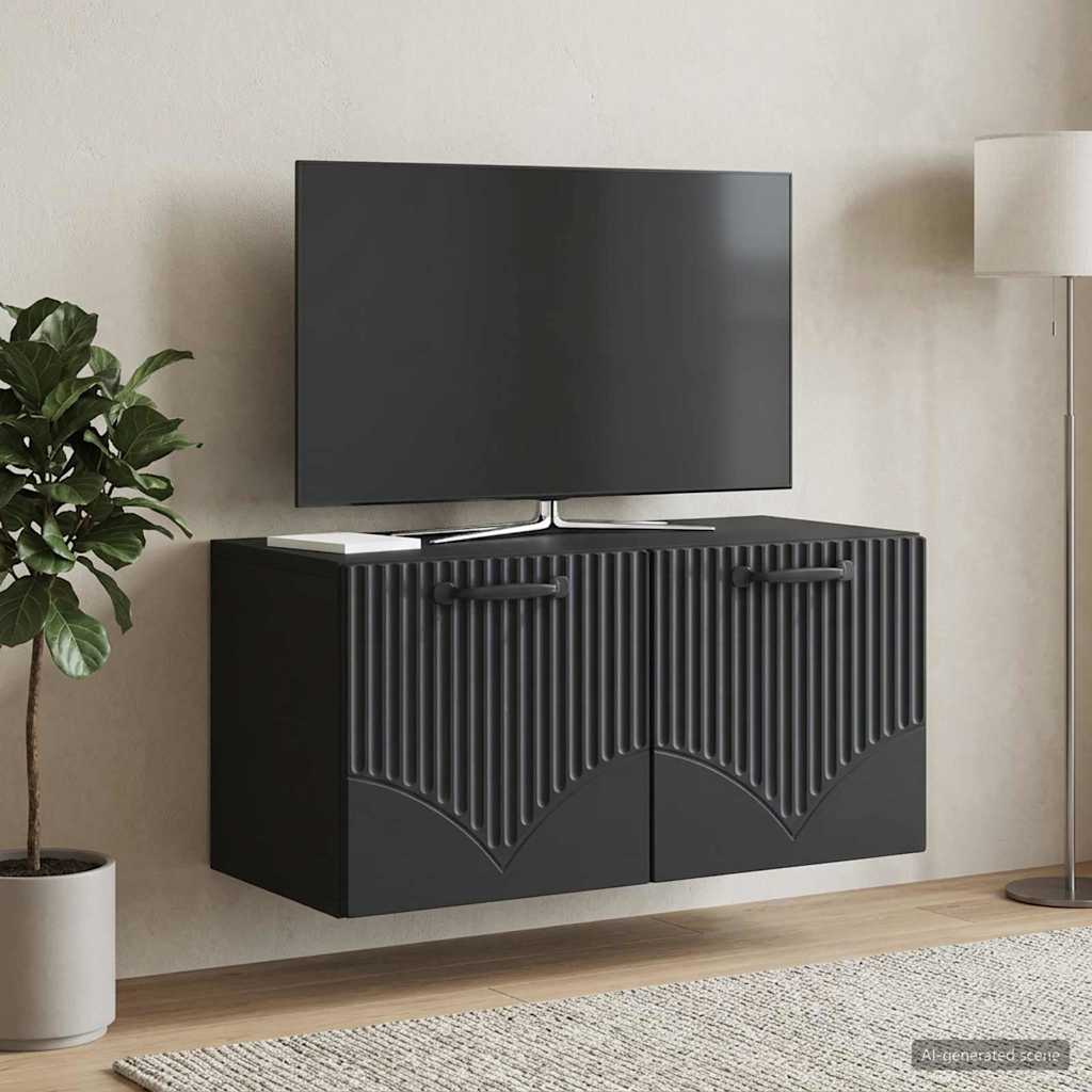 Wandmontierter TV-Schrank Schwarz 59,5 x 31 x 30 cm