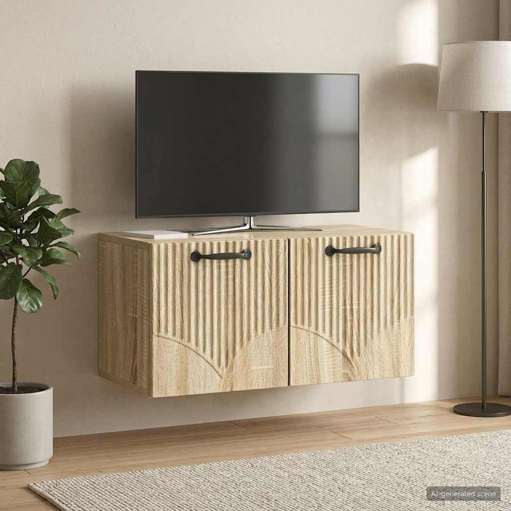 Wandmontierter TV-Schrank Sonoma-Eiche 59,5 x 31 x 30 cm