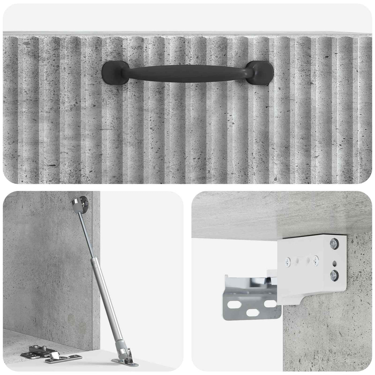 Wandmontierter TV-Schrank Betongrau 59,5 x 31 x 30 cm