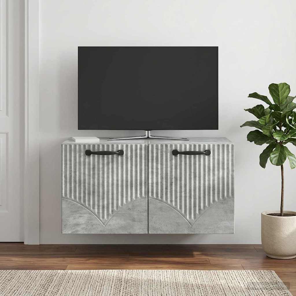 Wandmontierter TV-Schrank Betongrau 59,5 x 31 x 30 cm