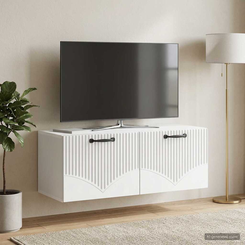 Wandmontierter TV-Schrank Weiß 78,5 x 31 x 30 cm Holzwerkstoff