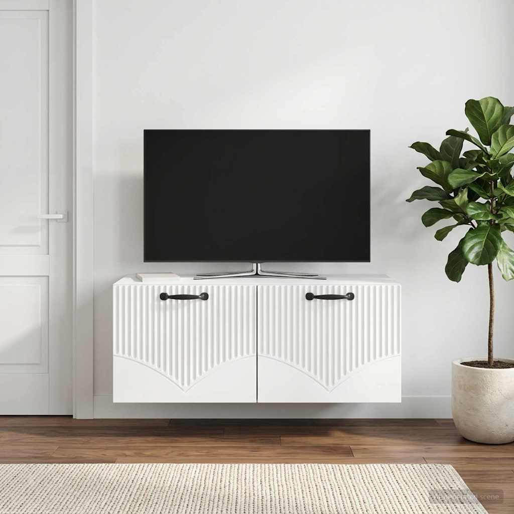 Wandmontierter TV-Schrank Weiß 78,5 x 31 x 30 cm Holzwerkstoff