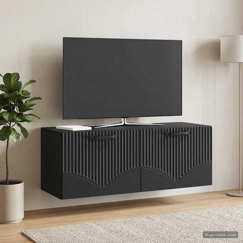 Wandmontierter TV-Schrank Schwarz 78,5 x 31 x 30 cm