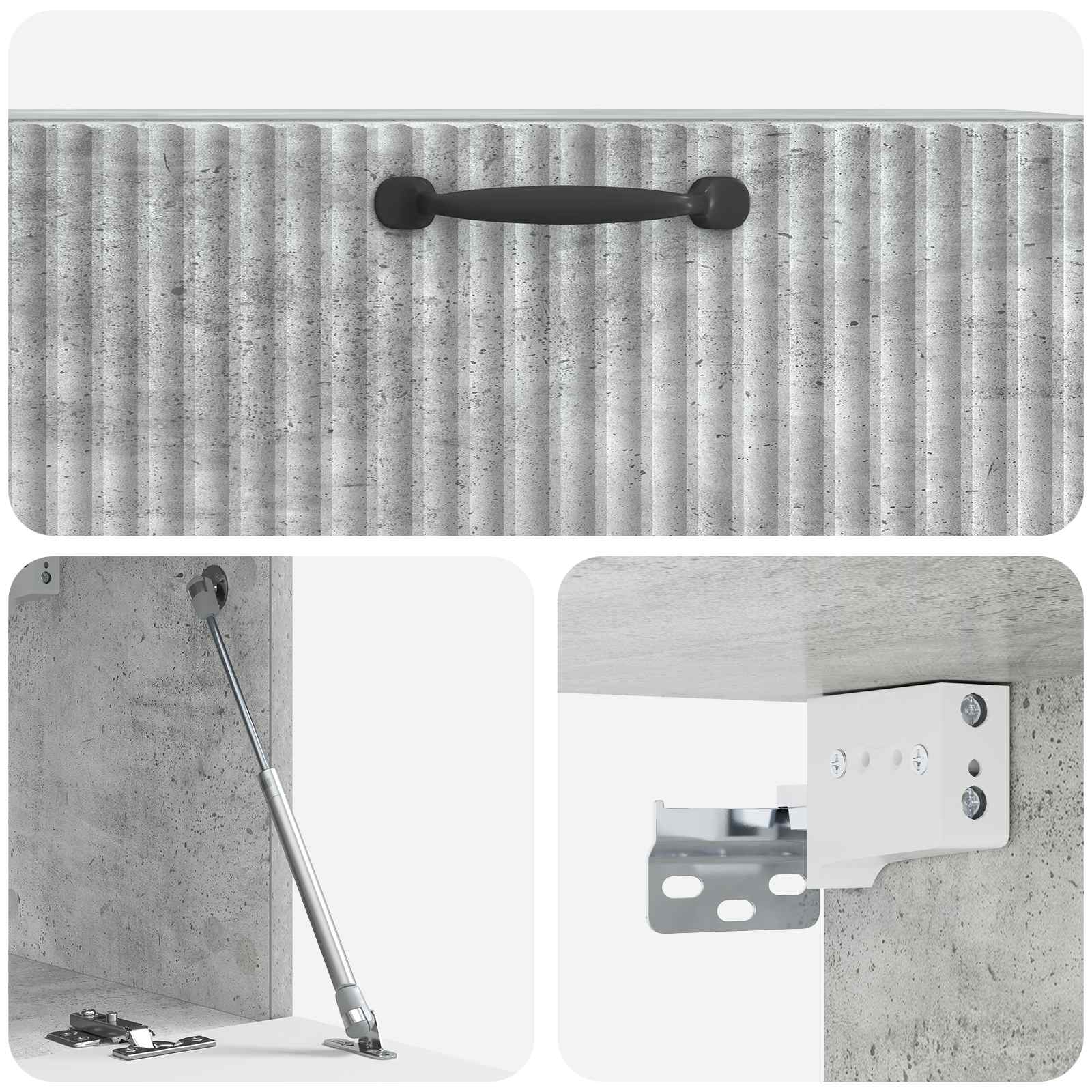 Wandmontierter TV-Schrank Betongrau 78,5 x 31 x 30 cm