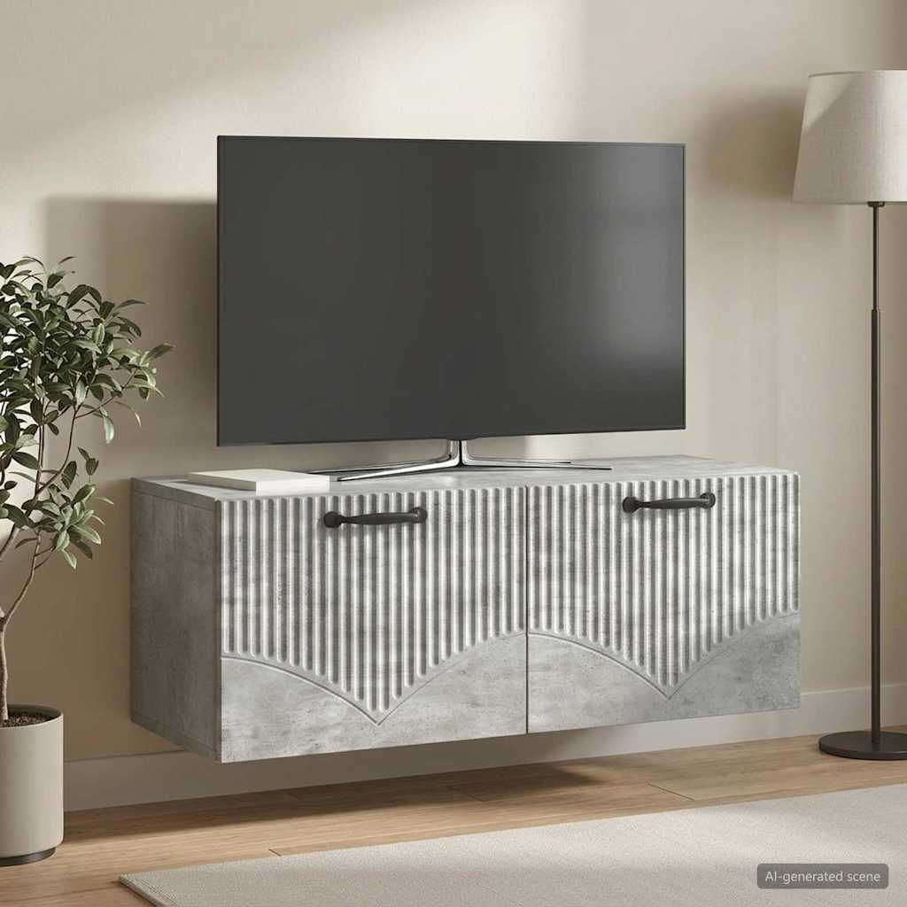 Wandmontierter TV-Schrank Betongrau 78,5 x 31 x 30 cm