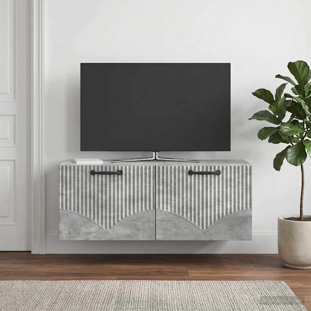 Wandmontierter TV-Schrank Betongrau 78,5 x 31 x 30 cm