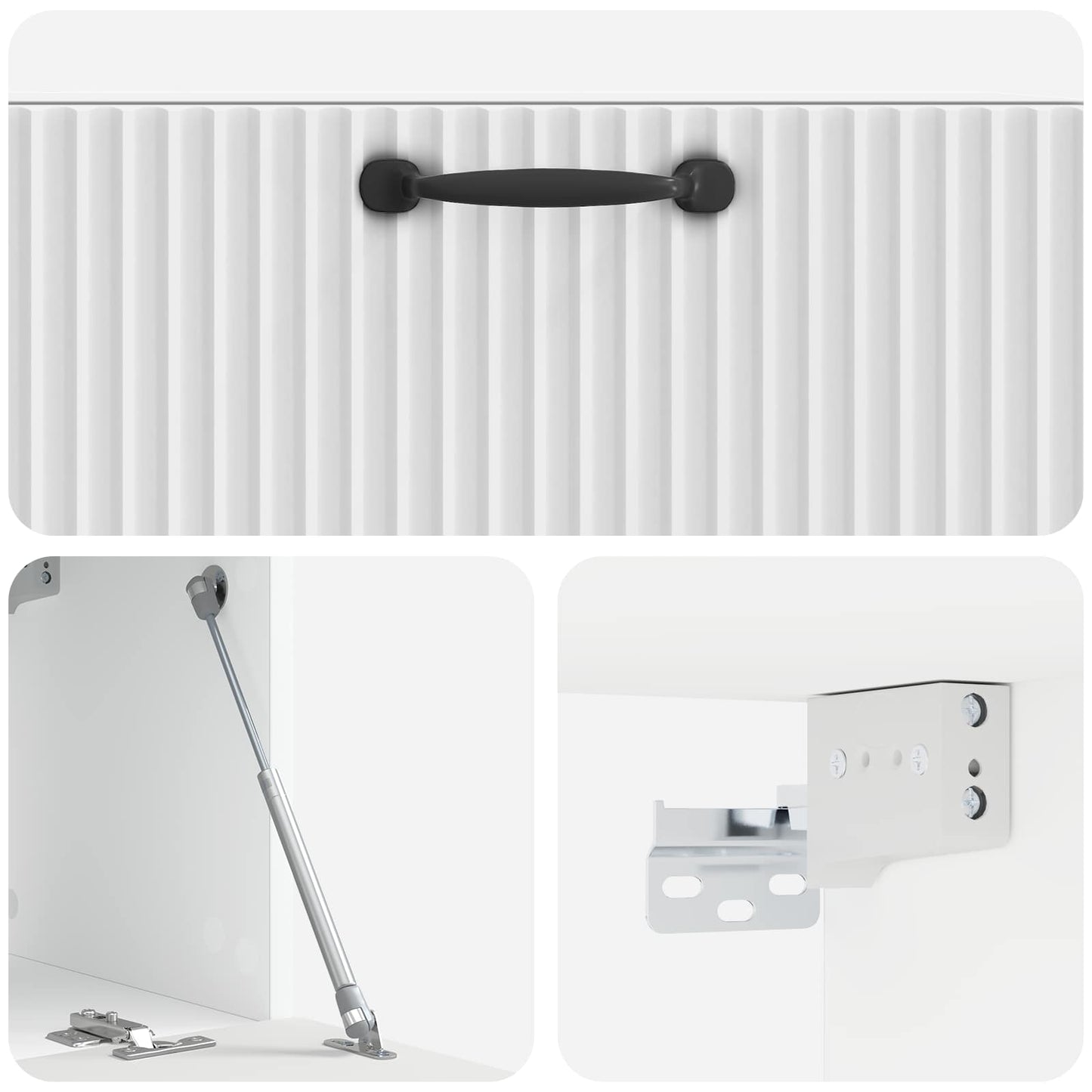 Wandmontierter TV-Schrank Hochglanz Weiß 78,5 x 31 x 30 cm
