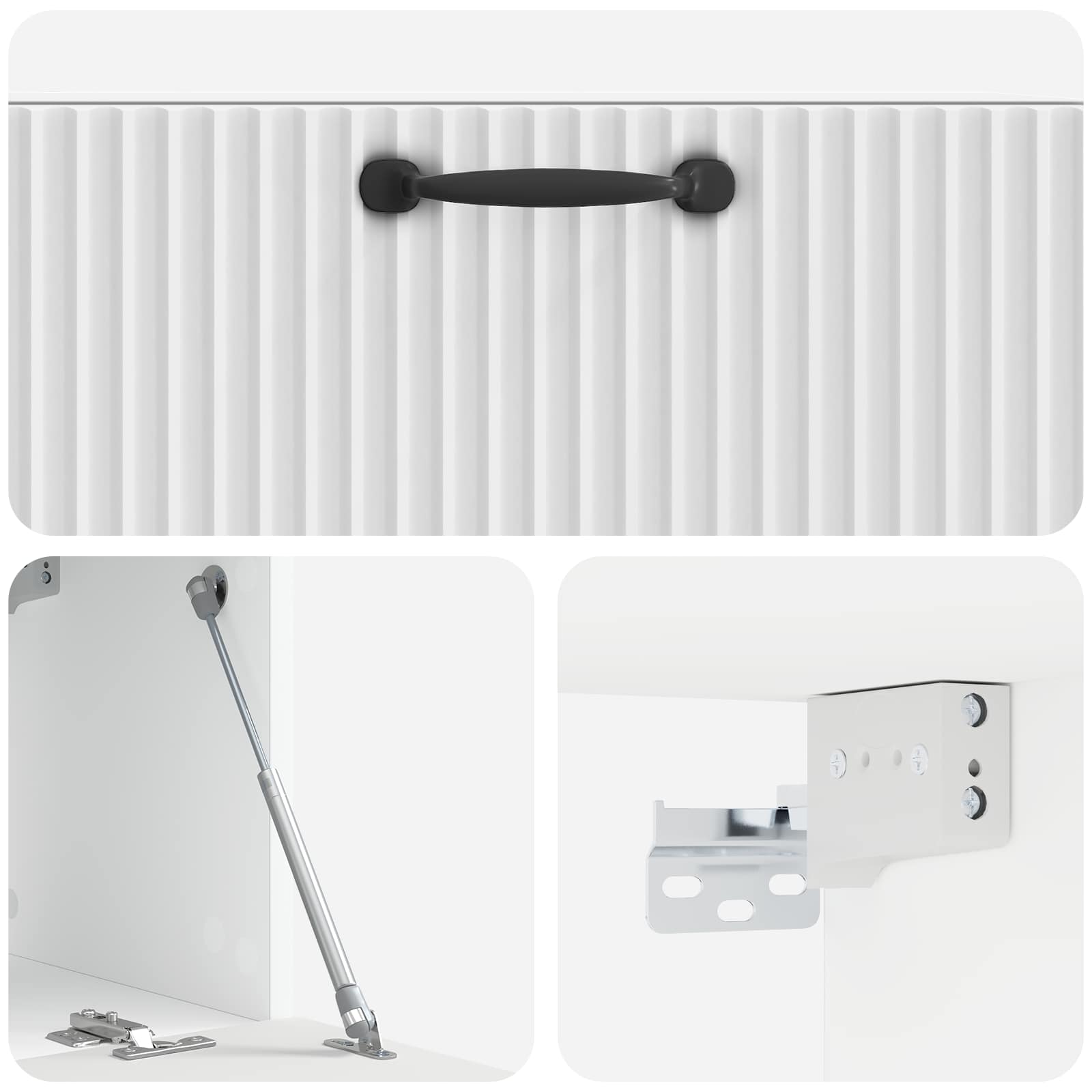 Wandmontierter TV-Schrank Hochglanz Weiß 78,5 x 31 x 30 cm