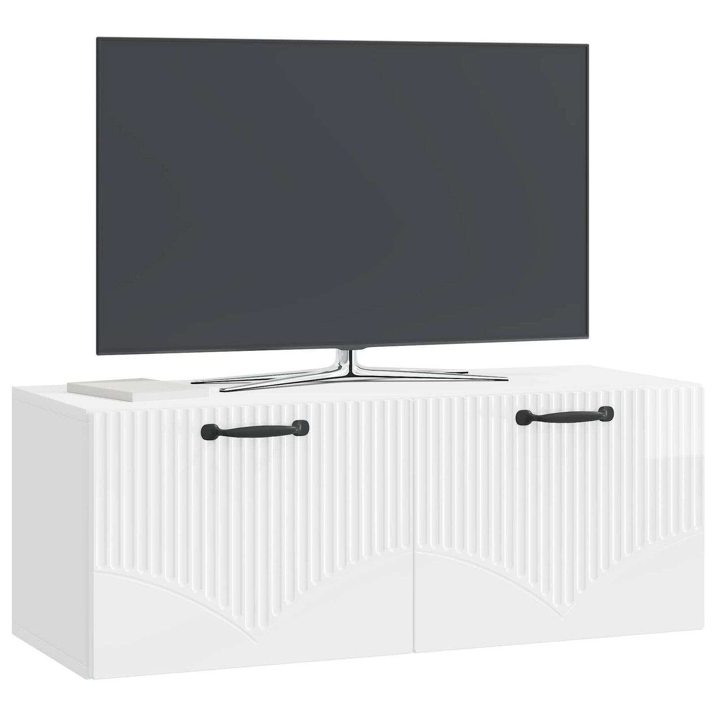 Wandmontierter TV-Schrank Hochglanz Weiß 78,5 x 31 x 30 cm
