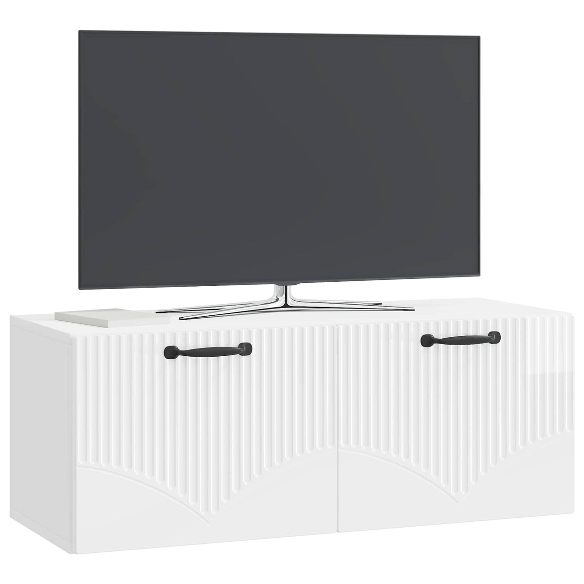 Wandmontierter TV-Schrank Hochglanz Weiß 78,5 x 31 x 30 cm