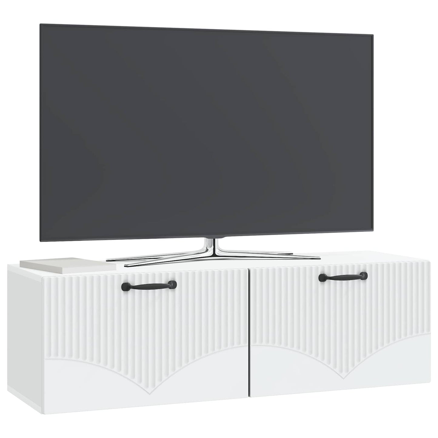 Wandmontierter TV-Schrank Weiß 98 x 31 x 30 cm Holzwerkstoff