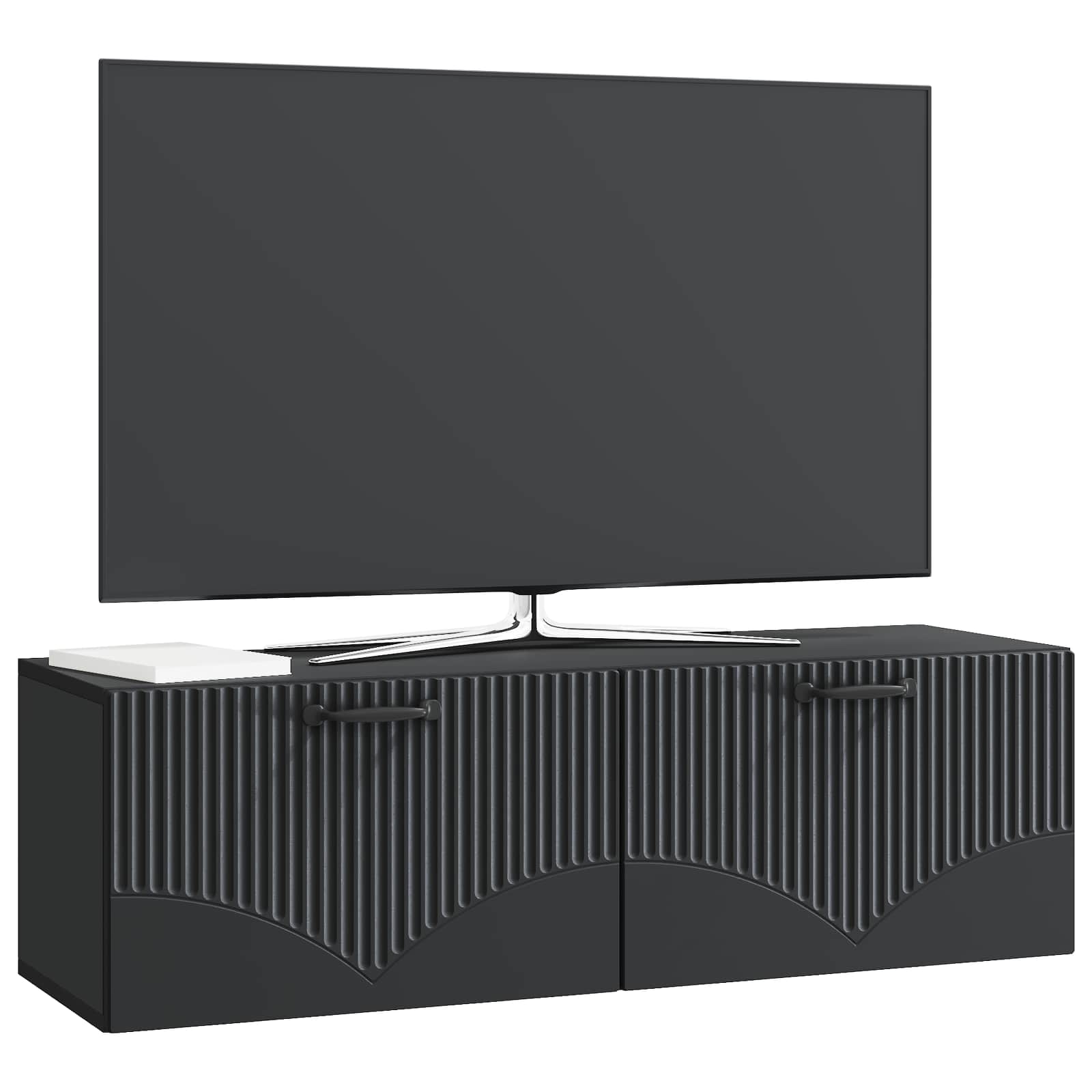 Wandmontierter TV-Schrank Schwarz 98 x 31 x 30 cm Holzwerkstoff