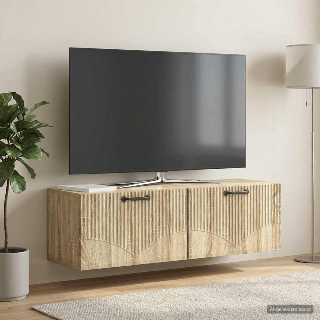 Wandmontierter TV-Schrank Sonoma-Eiche 98 x 31 x 30 cm