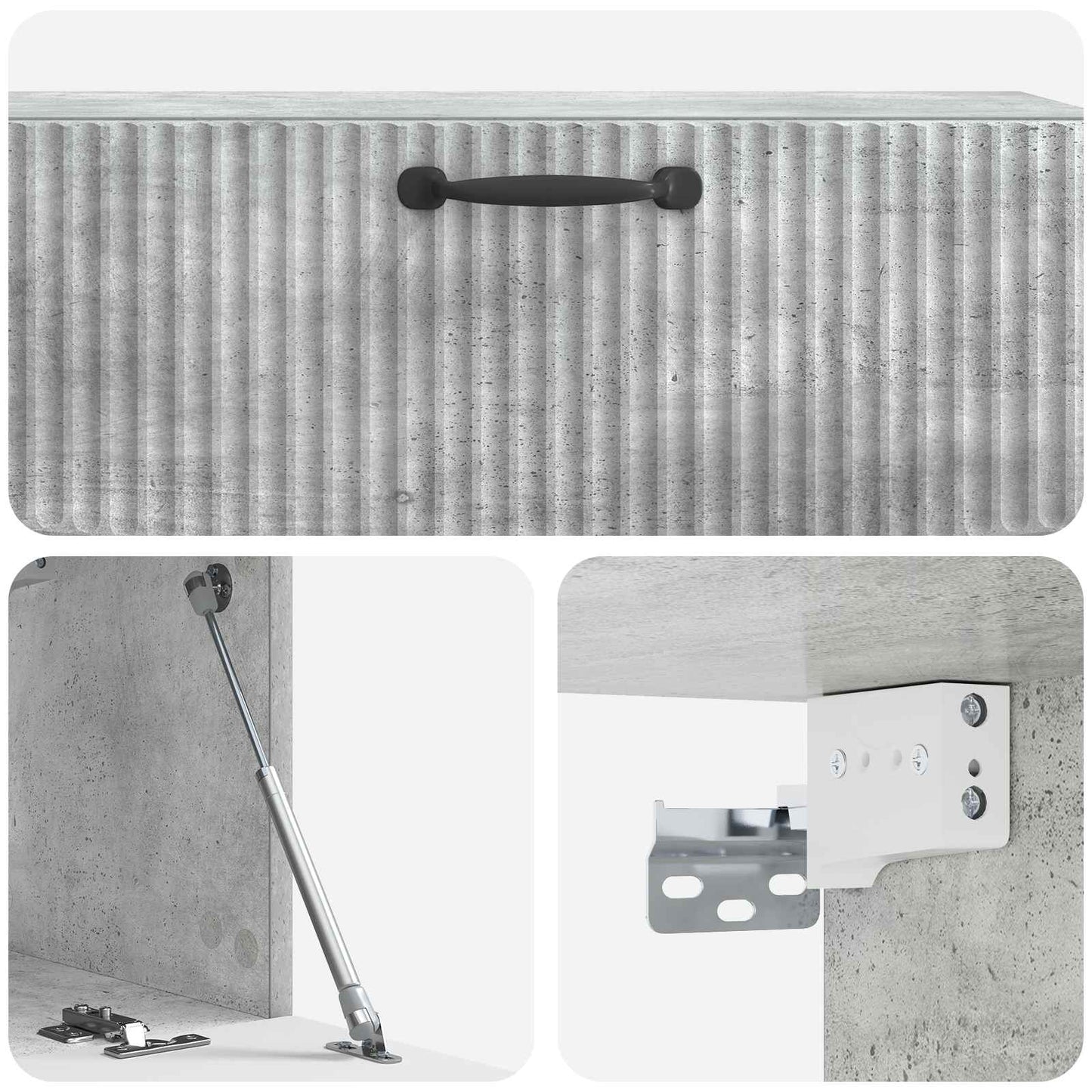 Wandmontierter TV-Schrank Betongrau 98 x 31 x 30 cm